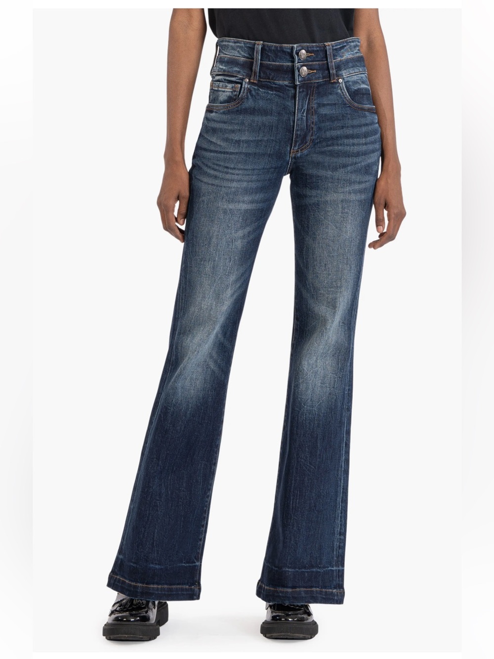 NWT Kut from the Kloth Ana High-Rise Flare Jeans in Queen Wash sz 12